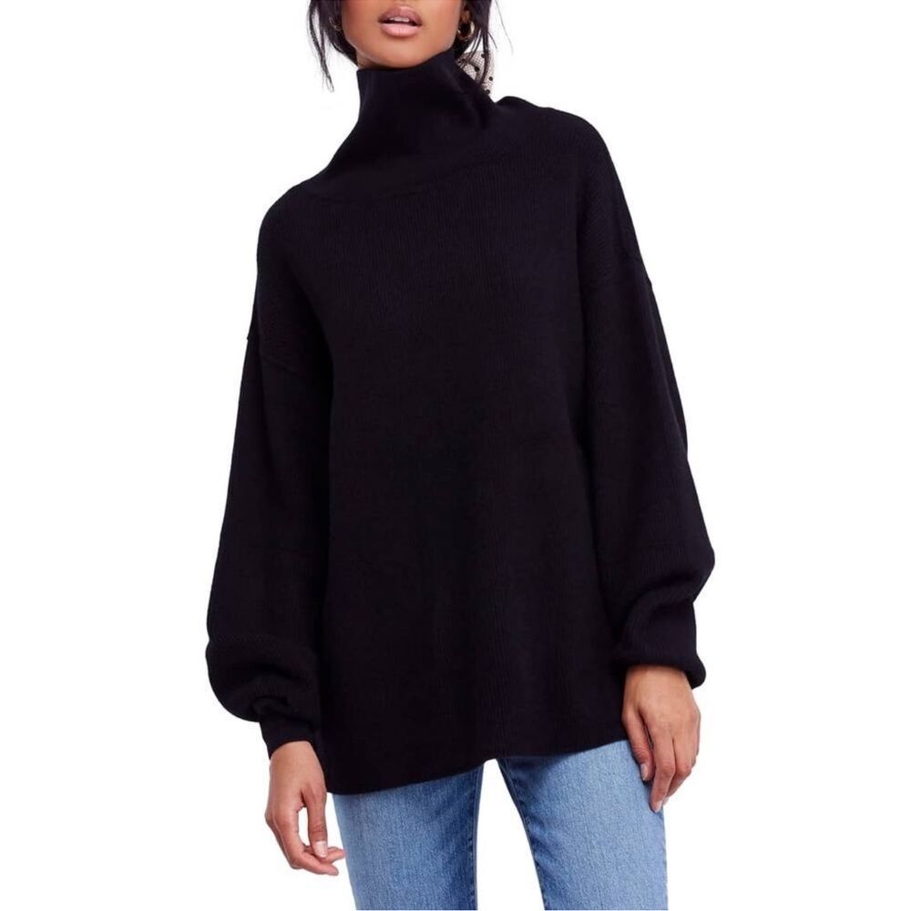 Free People Black Ribbed Softly Structured Tunic‎ - Picture 3 of 7